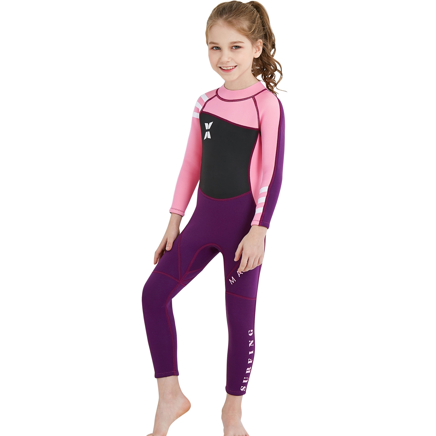 long sleeve anti UV slim fit children boy wetsuit swimming suit - TiaNex