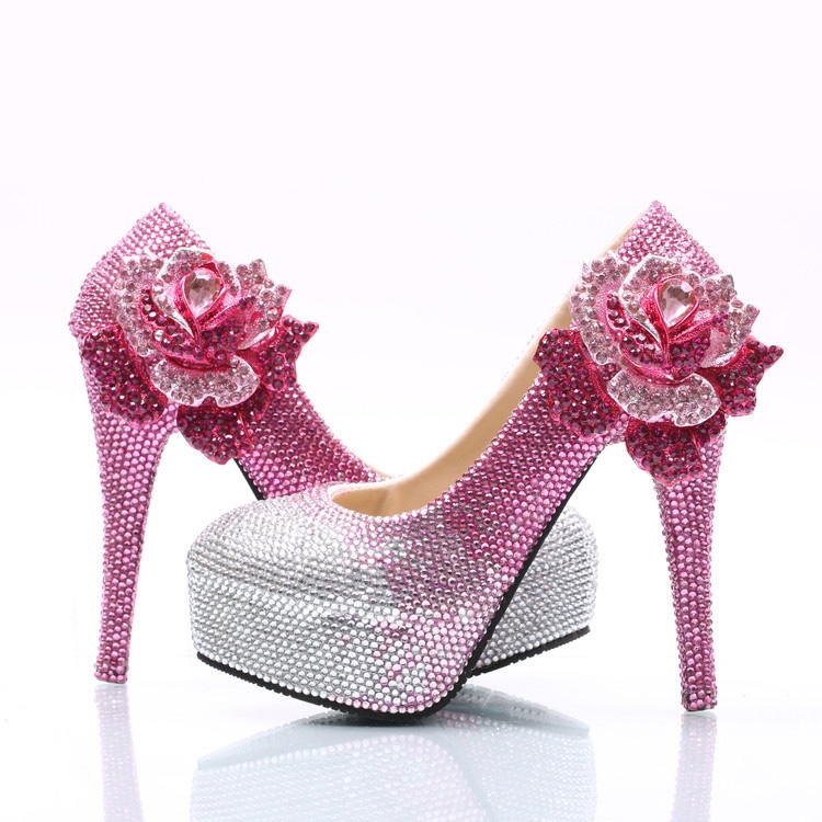 high quality overlay color young lady wedding shoes pumps - TiaNex