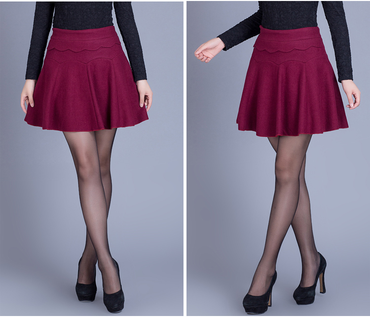 Korea fashion wool grace high quality plait skirt for young lady - TiaNex
