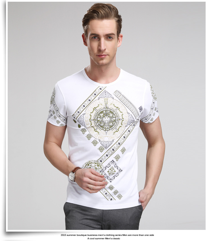 short sleeve round collar printing summer T-shirt for youths - TiaNex