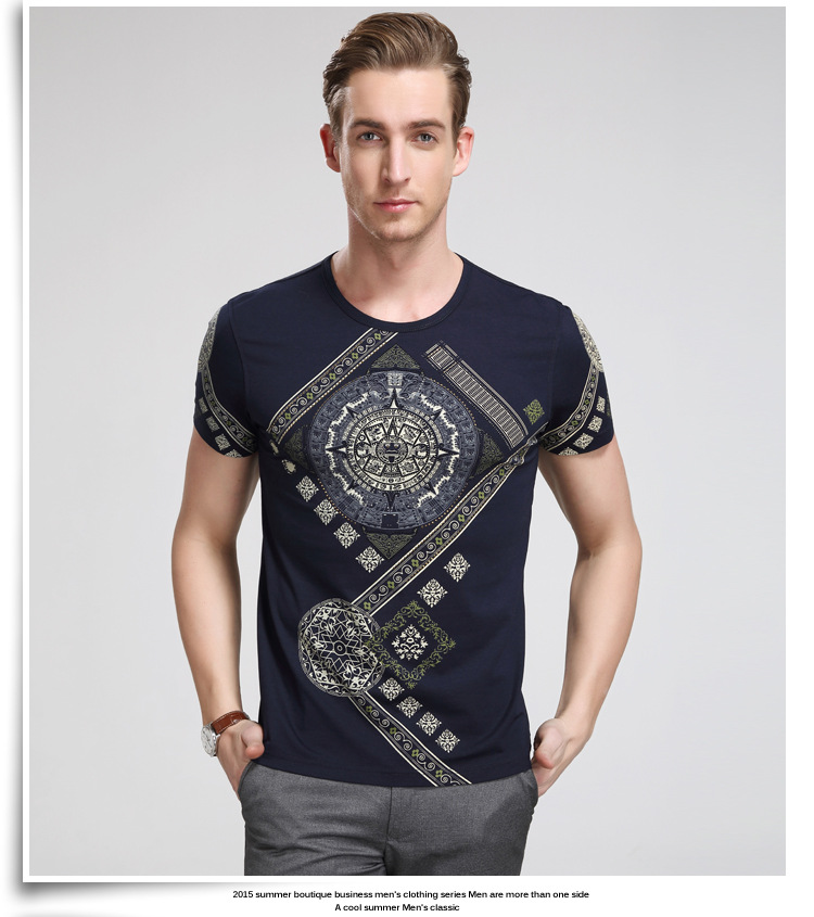 short sleeve round collar printing summer T-shirt for youths - TiaNex