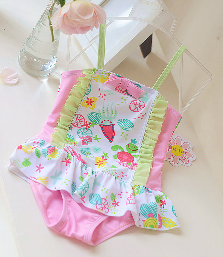 candy printing cute little girl one piece swimwear Wholesale Discount ...