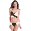 fashion cross patchwork lady bikini swimwear Color black-white