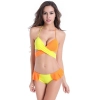 fashion cross patchwork lady bikini swimwear Color orange-yellow