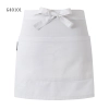 solid color short design apron for chef waiter Color white apron