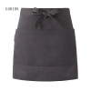 solid color short design apron for chef waiter Color grey apron
