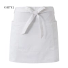 solid color unisex design short apron for waiter chef Color white apron