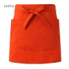 solid color unisex design short apron for waiter chef Color orange apron