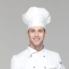classic fashion mushroom style restaurant kitchen chef hat Color white chef hat
