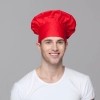 classic fashion mushroom style restaurant kitchen chef hat Color red chef hat
