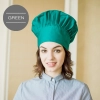 classic fashion mushroom style restaurant kitchen chef hat Color green chef hat