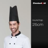 black round top paper disposable kitchen chef hat wholesale Color 25 cm round top