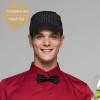 summer mesh breathable waiter hat cap staff hat Color unisex black (white line) hat