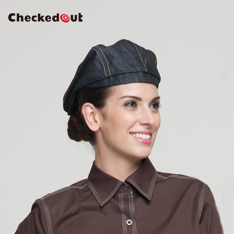fashion denim table waitress hat beret hat
