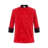 hot sale classic reefer collar unisex chef coat for men or women chef Color unisex black(red hem) coat