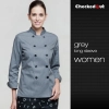 double breasted design grey color chef coat jacket