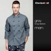 double breasted design grey color chef coat jacket