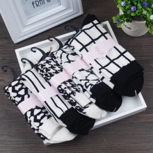 black white style pattern women socks