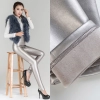 winter fashion fleece lining Artificial leather pant jeans  legging