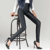 winter fashion fleece lining Artificial leather pant jeans  legging