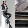winter warm breathable fleece leather women pant legging Color black #1