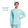 Peter pan collar side opening long sleeve nurse blouse + pant uniform Color light green(white collar) nurse coat