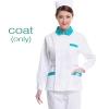 Peter pan collar side opening long sleeve nurse blouse + pant uniform Color white (green collar) nurse coat