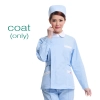 Peter pan collar side opening long sleeve nurse blouse + pant uniform Color light blue (white collar) nurse coat