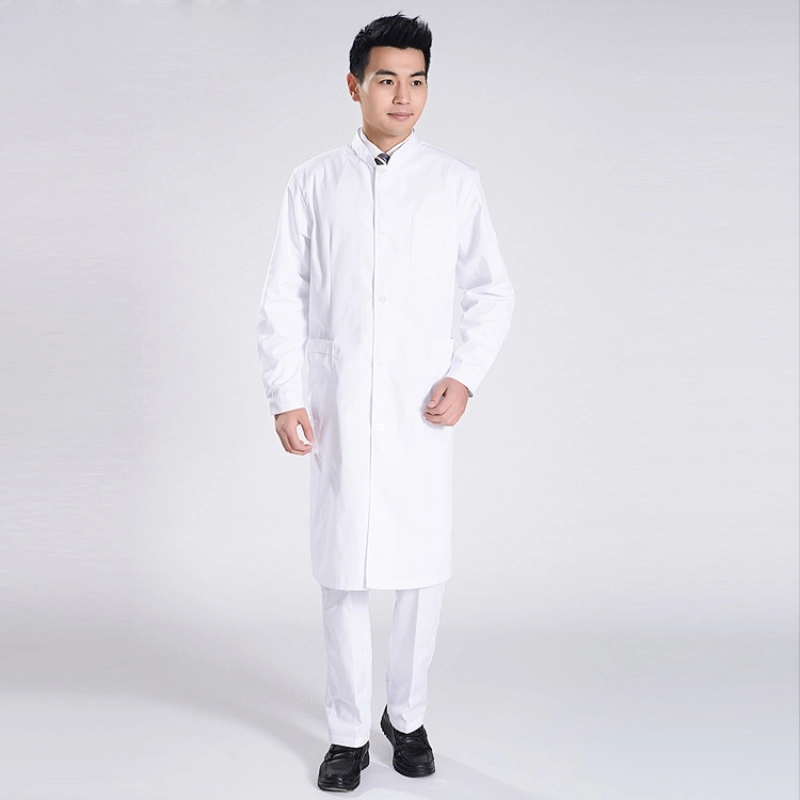 officer collar front opening doctor nurse coat for men Official Authentic High Cost-Performance