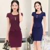 fashion Asian business office women work dress with necklace