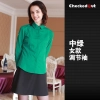 candy color western dished restaurant waiter shirts waiter uniforms Color women green