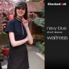 short sleeve england design restaurant waiter uniforms Color women short sleeve navy