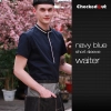 short sleeve england design restaurant waiter uniforms Color men short sleeve navy
