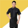 stripes collar hem waiter man uniforms shirt apron Color color 2