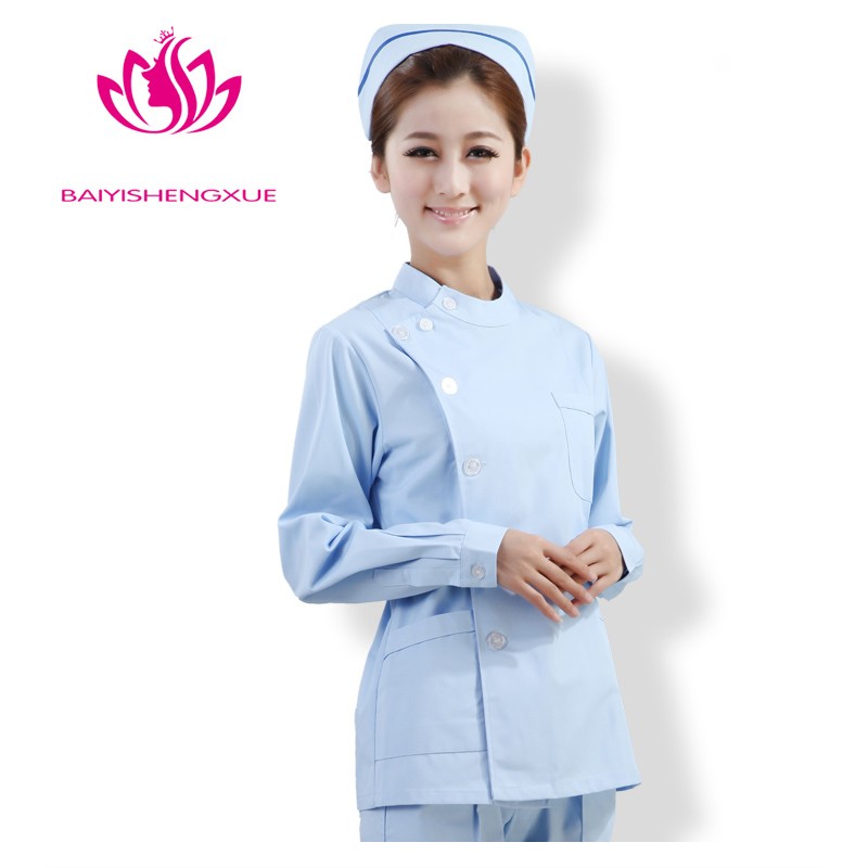 long sleeve right opening nurse ICU hospital uniform coat and pant
