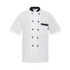 black contrast collar short sleeve unisex chef blouse