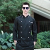 Europe style  handsome men chef coat chef jacket Color black chef jacket