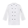 casual fashion double breasted chef coat blouse Color unisex white chef coat