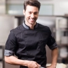 summer 3/4 length sleeve restaurants chef uniform chef jacket Color unisex black chef coat