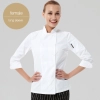 Chinese style collar double breasted restaurant kitchen cook uniform coat Color long sleeve women white jacket