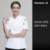 Europe style kitchen chef long sleeve uniforms fall design Color short sleeve white women design