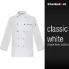 autumn new design unisex double breasted good quality chef jacket coat Color white black hem button coat