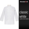 France design unisex double breasted  chef jacket coat restaurant chef uniform Color white yellow hem