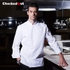 2016 fashion black color invisible button chef jacket workswear uniform Color white chef coat