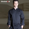 2016 fashion black color invisible button chef jacket workswear uniform Color black chef coat