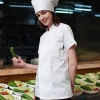 summer short sleeve  chef jacket coat with holes on back
