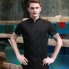 summer short sleeve  chef jacket coat with holes on back