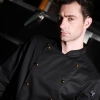 fashion golden button chef manager jacket chef uniform coat Color black chef blouse