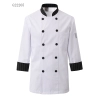 contrast collar hem chef coat jacket uniform