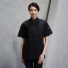 summer sideway collar chef jacket chef uniform Color unisex black coat